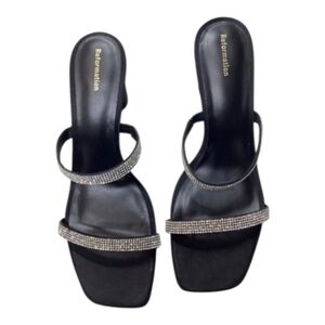 Reformation Maison Heeled Black Sandals Size 9.5